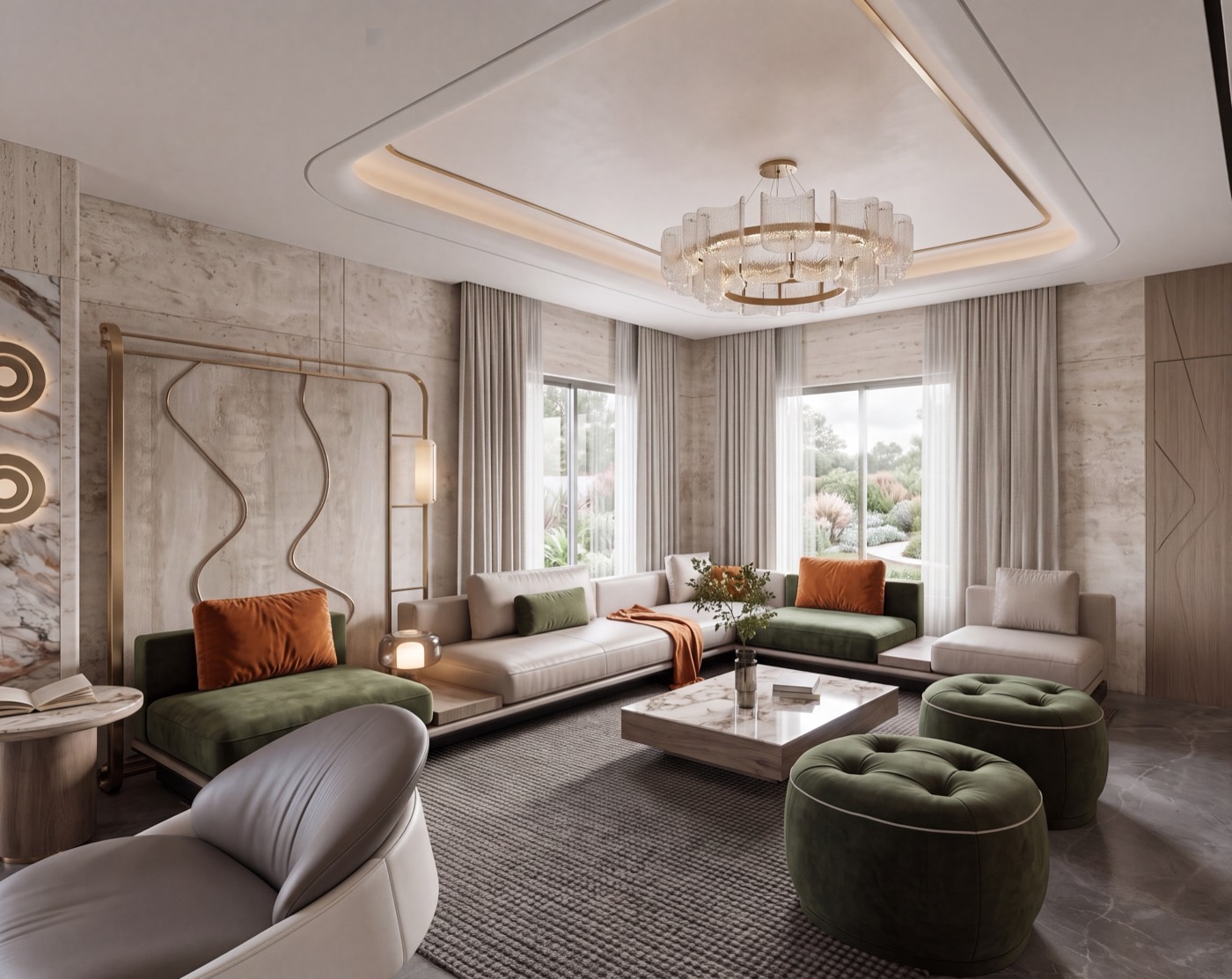 Living room — photoreal render
