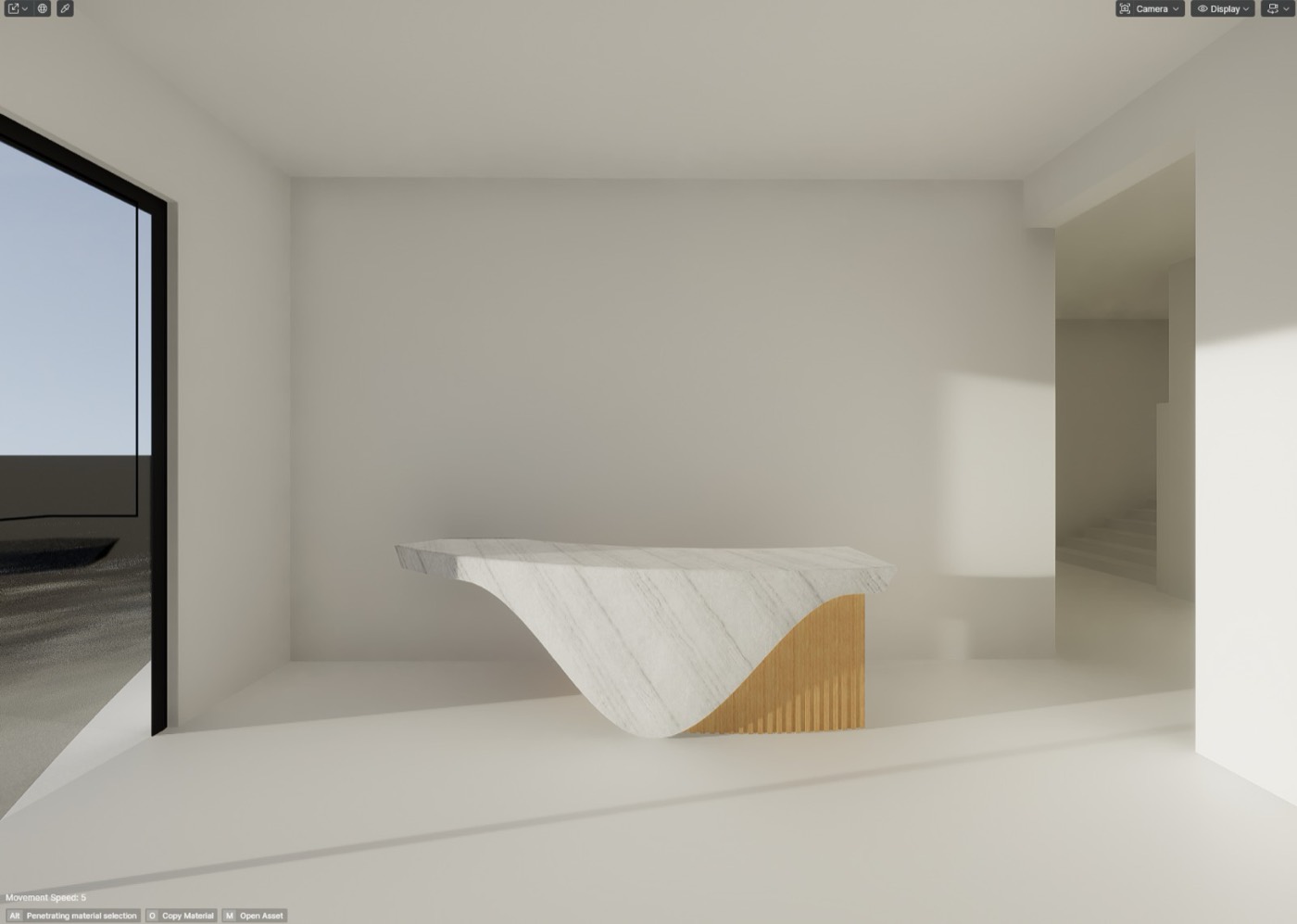Sculptural lobby — original sketch